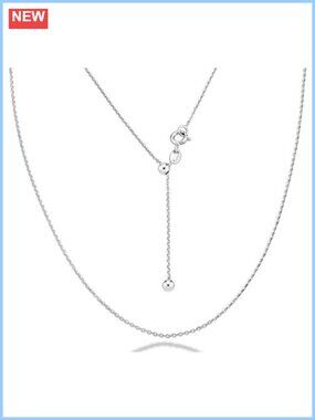 Italian 925 Sterling Silver Adjustable Chain Necklace for Women